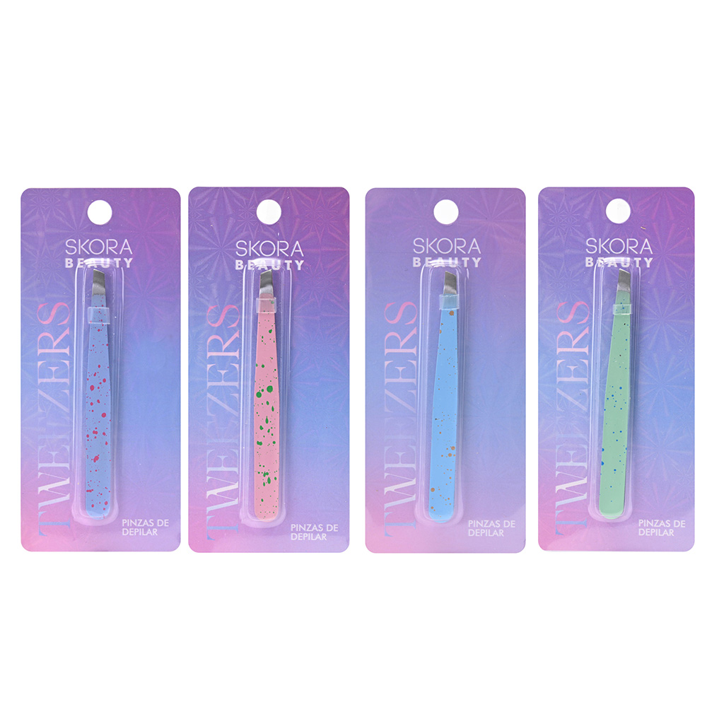 Pinza de Depilar Acero Inoxidable Pastel Blister art 38976