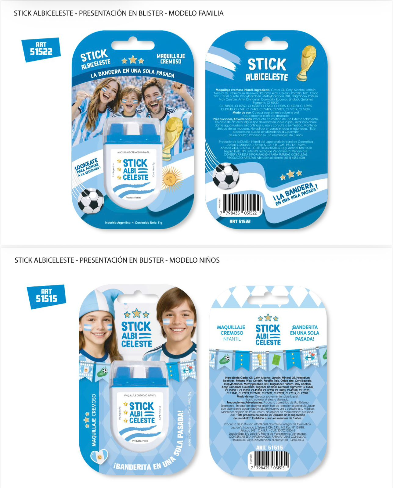 Stick Albiceleste en blister