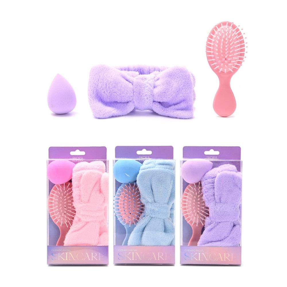 Set Skincare de Vincha con Cepillo y Esponja 44054