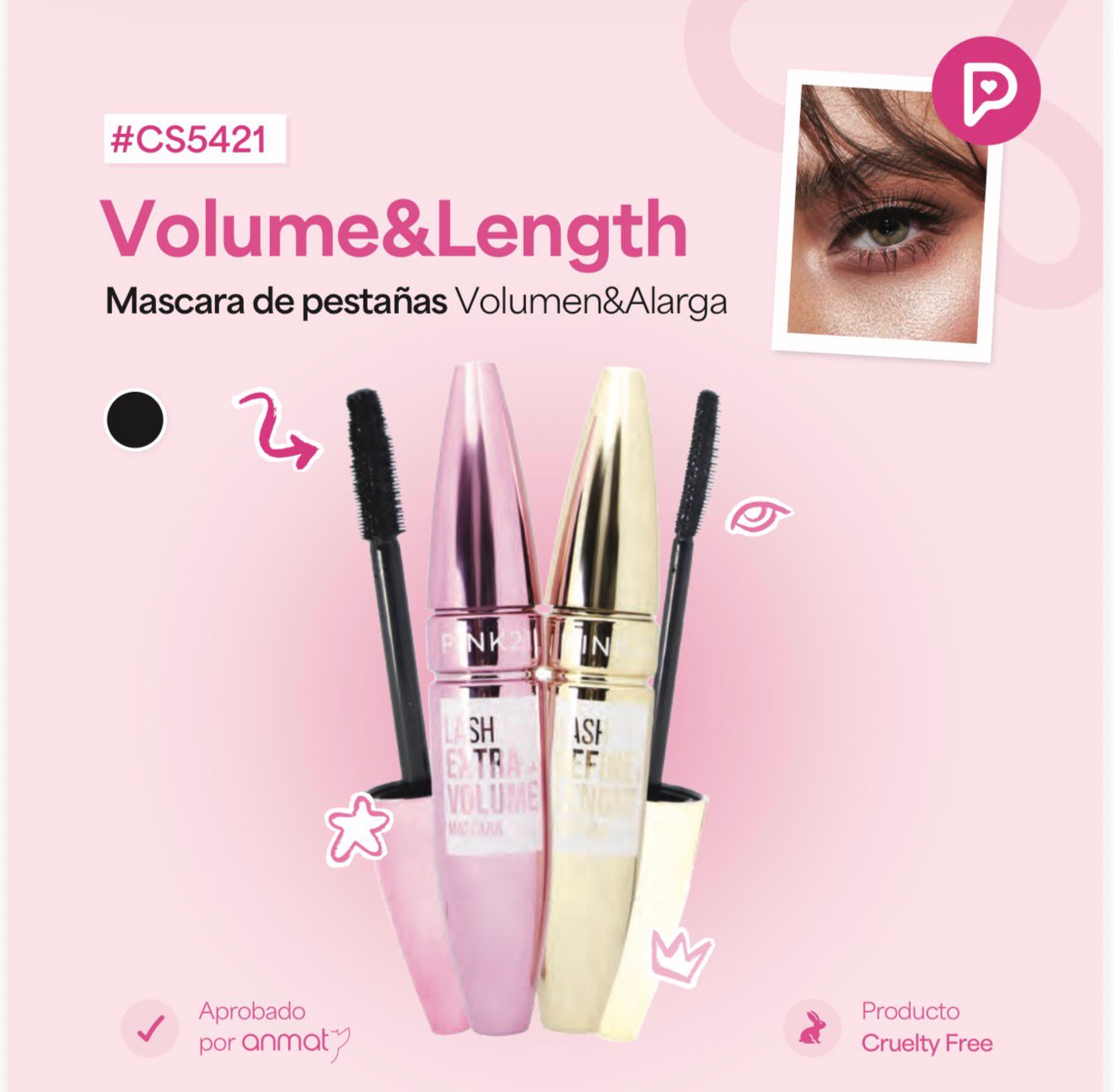 Mascara para Pestañas Volume & Length 5421